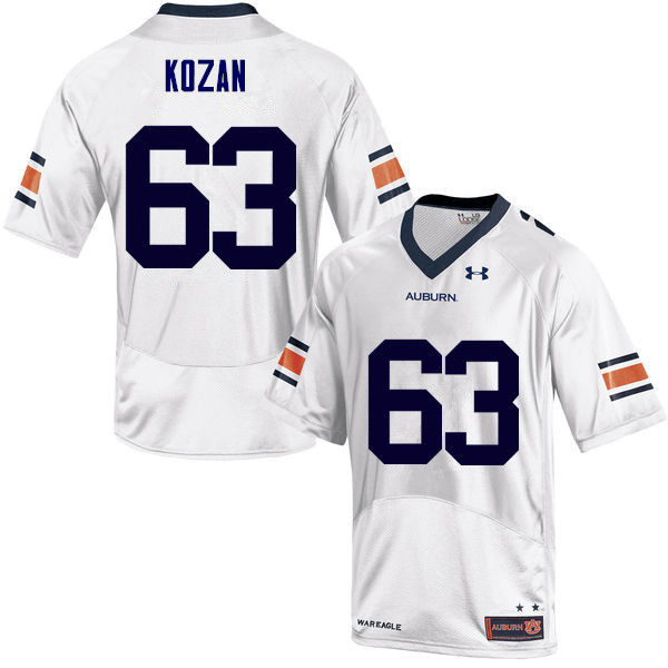 Men's Auburn Tigers #63 Alex Kozan White College Stitched Football Jersey